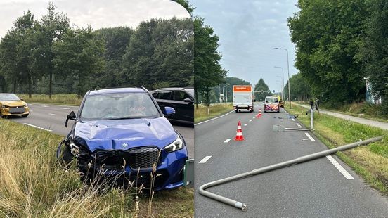 Twee lichtmasten omver gereden op N294 bij Sittard
