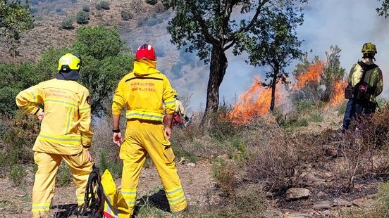 Bosbrandtraining voor Limburgse brandweermannen in Spanje: leren blussen zonder water