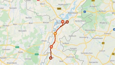 Storing: lange files op de A2 tussen Maasbracht en Beek